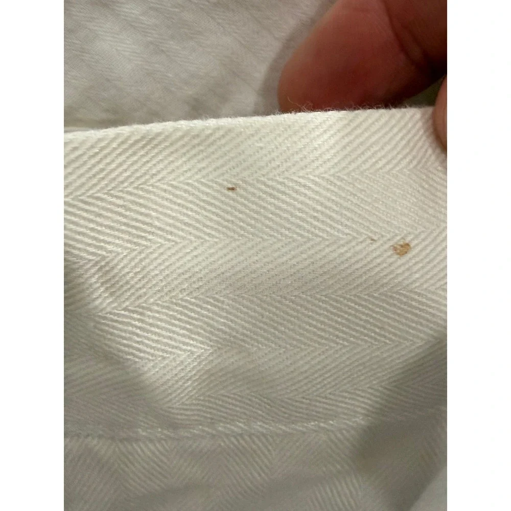 Polo Ralph Lauren Trousers Mens 40/30 Off White Cotton Button Fly Pants
